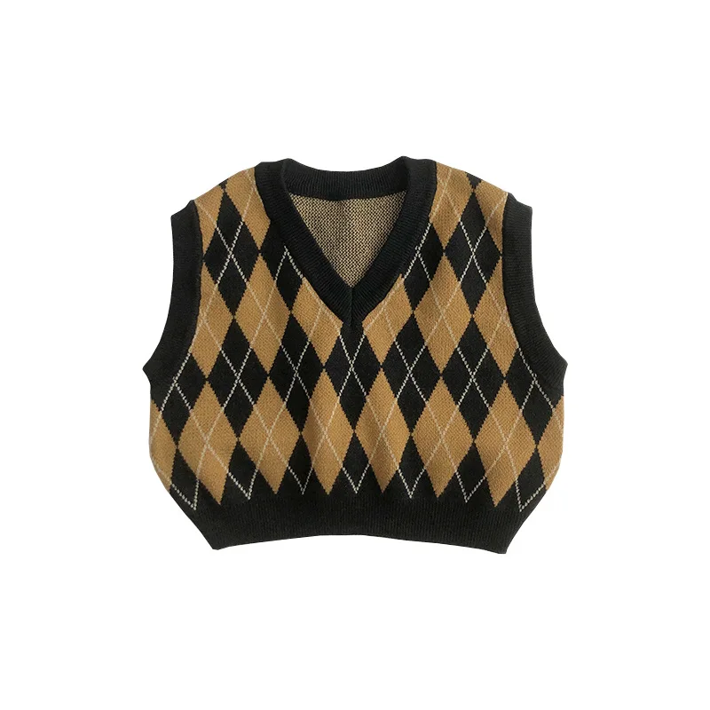 Детская одежда в Корейском стиле весна-лето 2024 костюм для мальчиков ромбовидный