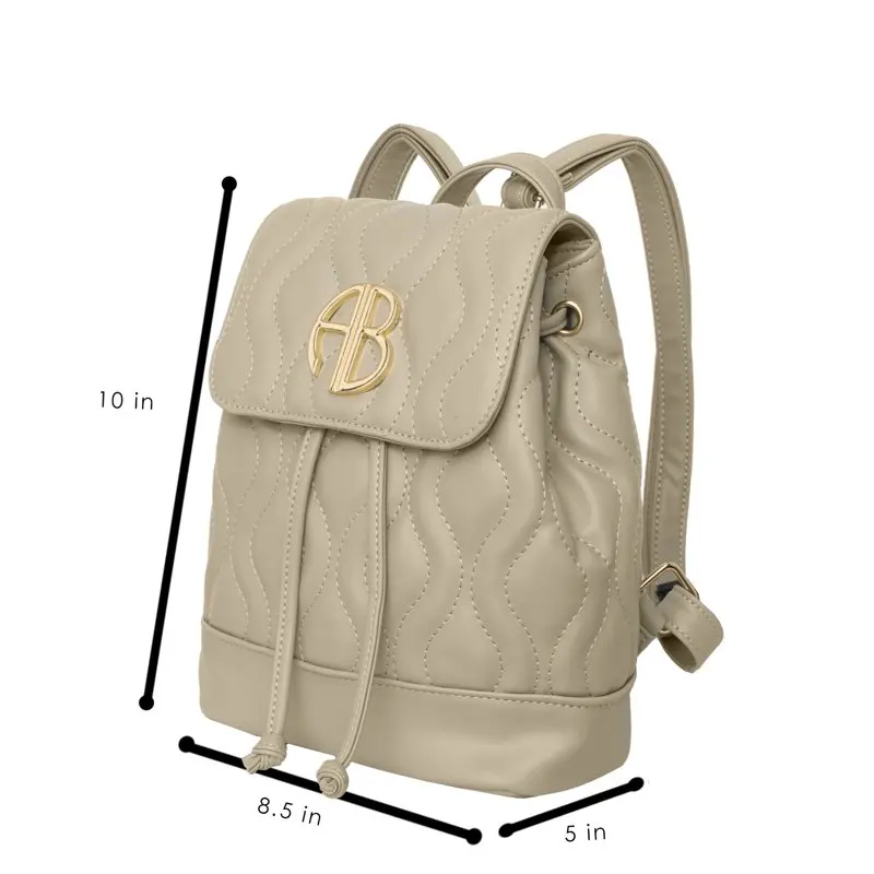 Alexis Bendel Women’s Vegan Leather Quilted Backpack For School And Travel