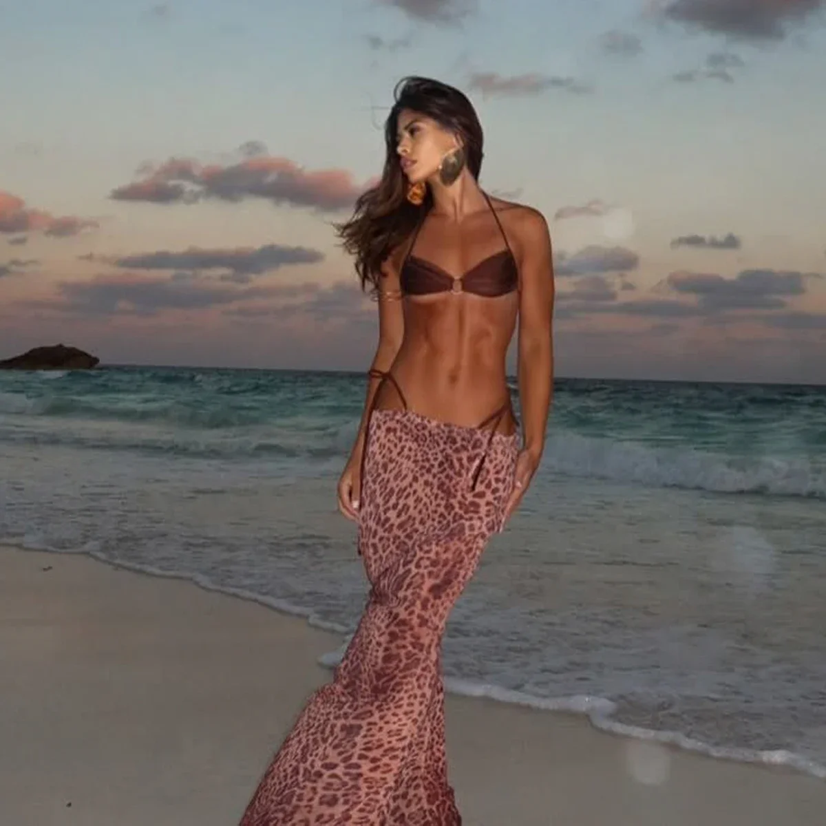 3 шт. бикини 2025 сексуальный женский купальник женское длинное платье бразильский