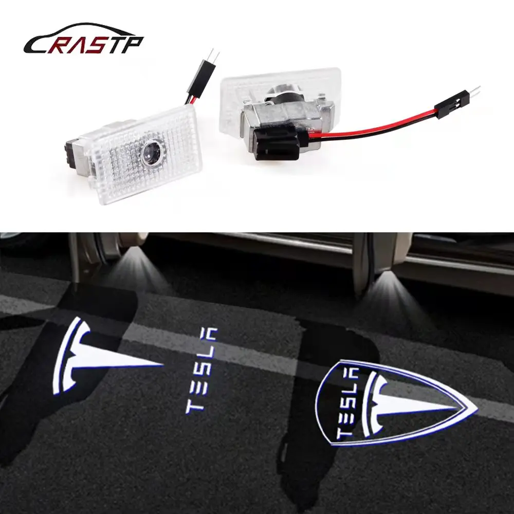 

For Tesla Door Welcome Light Moedel 3 S X Y Projector Lamp Logo Ghost Shadow Door Projection Light Accessories 2Pcs RS-LKT097