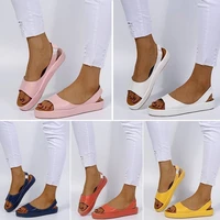 2021 woman sandals fashion comfortable sandals women summer fashion low heel retro peep toe ladise shoes vintage plus size 35 43