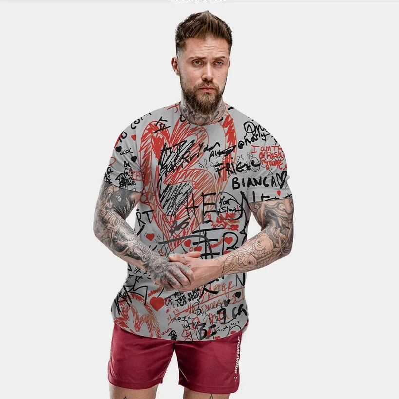 

new three-dimensional graphic T-shirt men's fashion casual top fun 3D printing T-shirt summer O-neck shirt streetwear