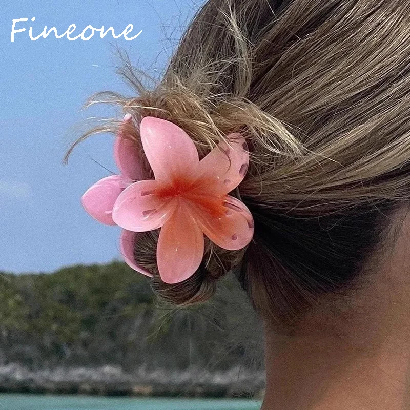 

New Summer Acrylic Flower Hair Claw Shark Hairpin Barrettes Women Girls Hair Clip Ponytail Holder Beach Hair Accessories