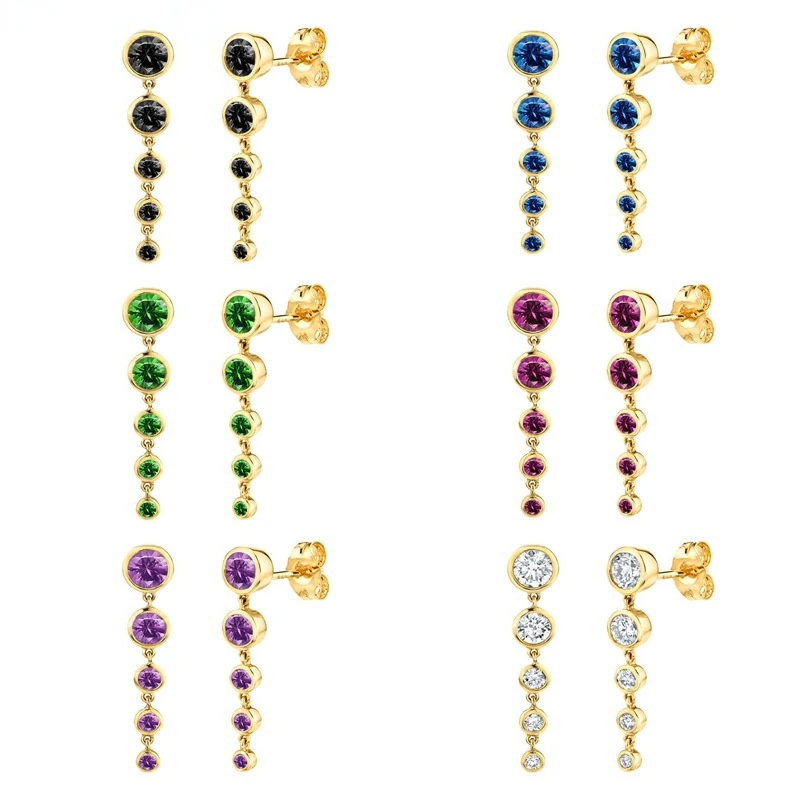 

S925 Silver One-tail Chain Diamond Earrings European and American Creative Zircon Micro-set Earrings Accessories Wholesale