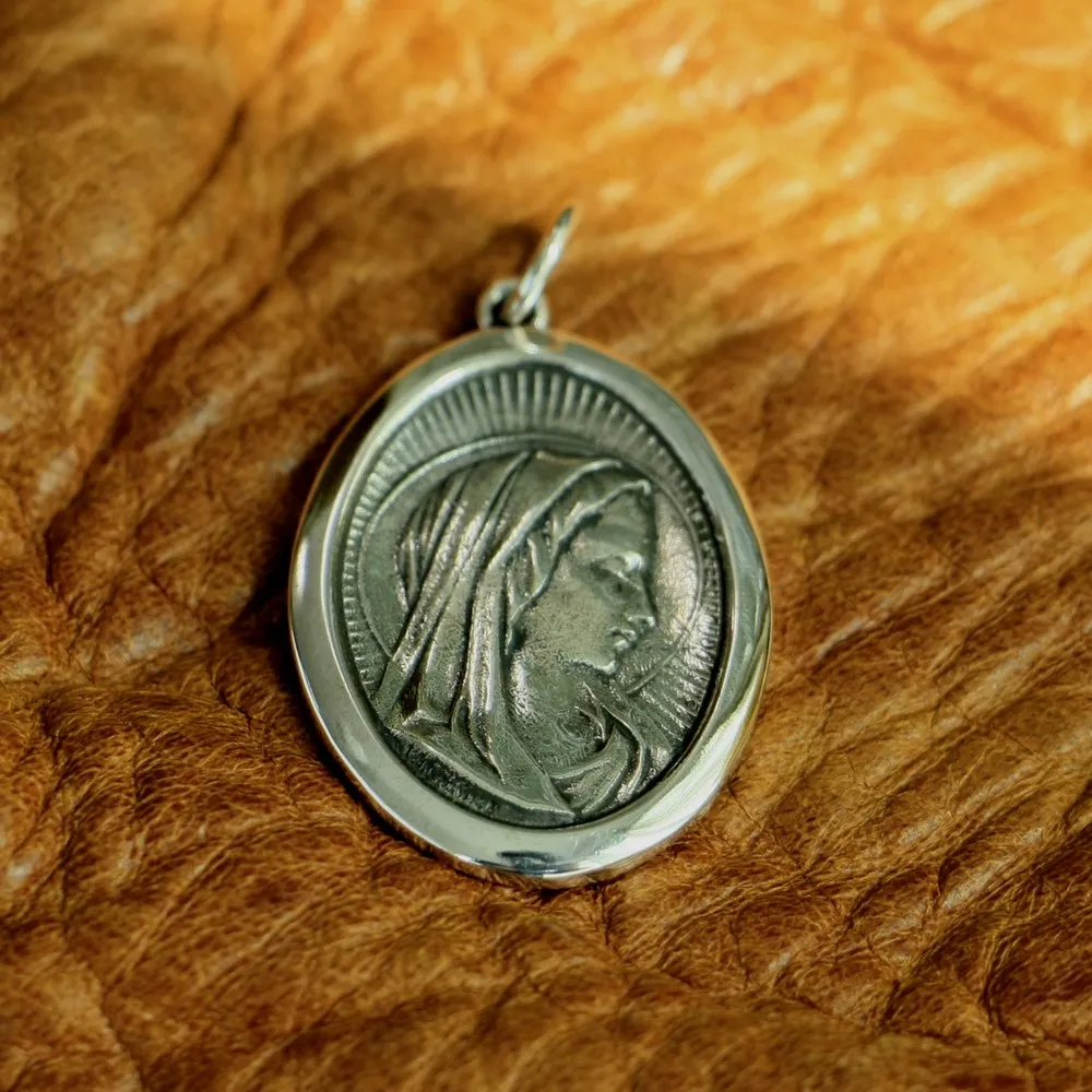 Подвеска из стерлингового серебра 925 пробы Девы Мадонны TA96