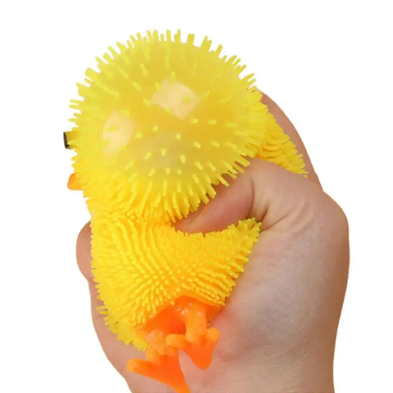 

Creative LED Flashing Cute Chickens 6CM Squidgy Puffer Vent Ball Squeeze Stress Relieve Kids Decompression Toy Children Gifts