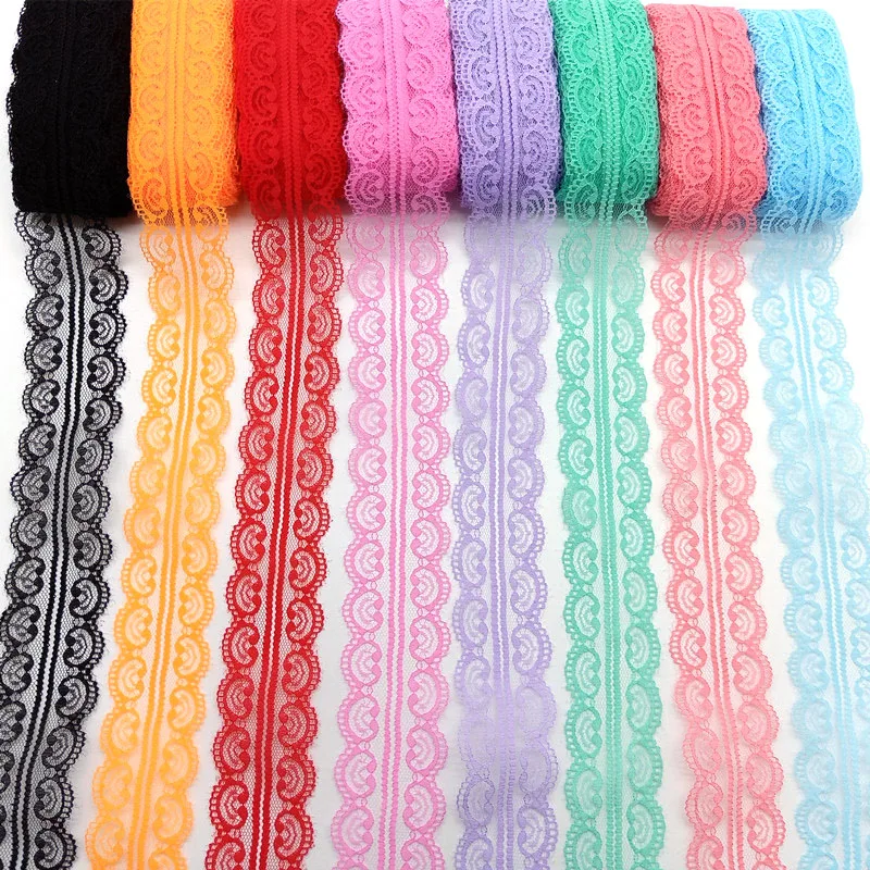 

10Yards /lot Lace Bilateral Ribbon Handicrafts Embroidered Net for Wedding for Dress for Sewing Lace Bow Decorations Width 5cm