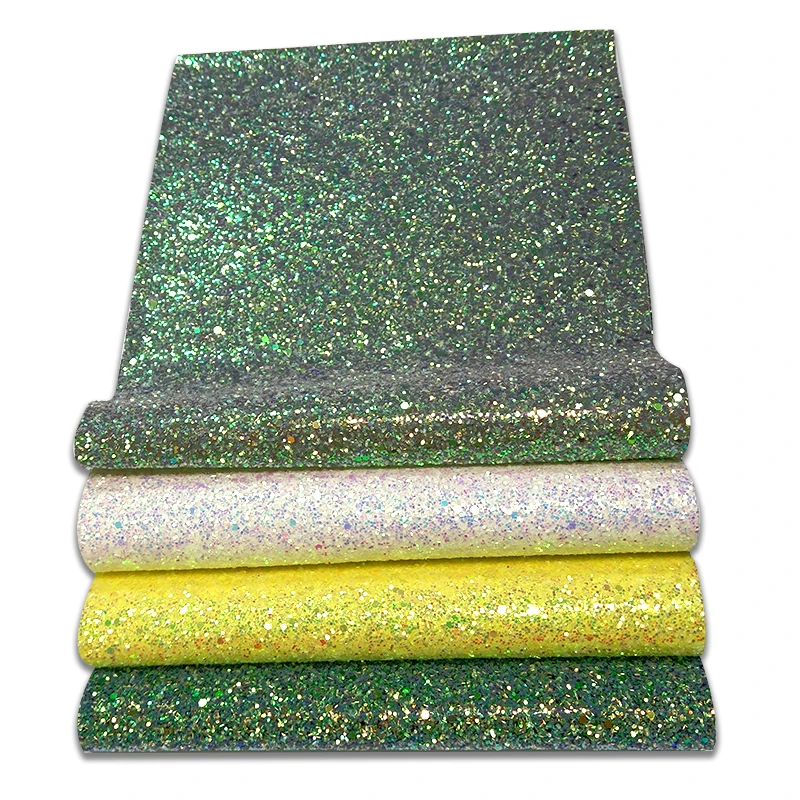 

Super Shiny Chunky Glitter Faux Artificial Leather Fabric Sheet for Making Shoe/Bag/Decoration/Craft