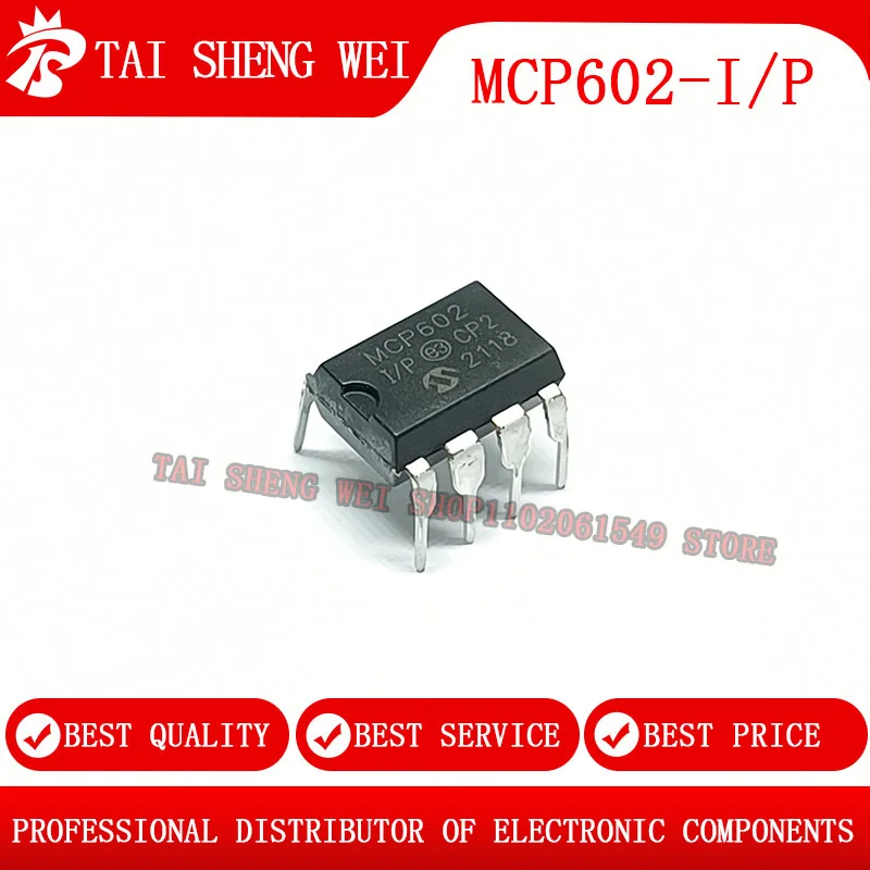 10 шт. MCP602-I / P MCP602 DIP-8 DIP8 DIP от 2,7 в до 5,5 В, один источник питания, CMOS Op Amps, рабочий усилитель, новый оригинал