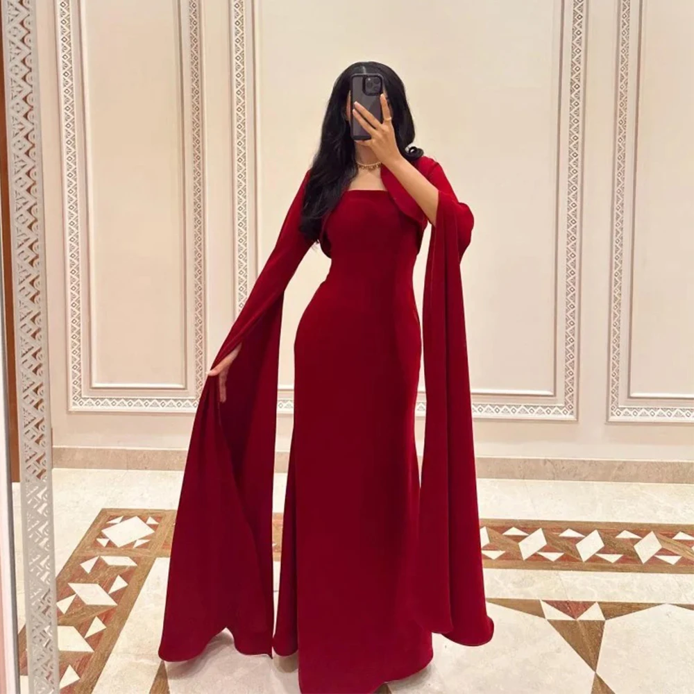 Красное вечернее платье-русалка rose novias