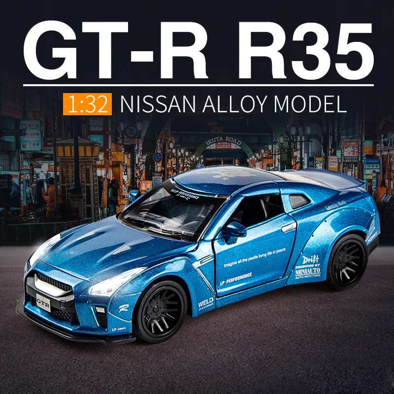 

1:32 Nissan Skyline Ares GTR R34 R35 Alloy Sports Car Model Diecast Metal Toy Vehicles Car Model Simulation Collection Kids Gift