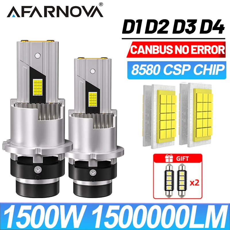 Светодиодные фары D1S D2S 1500Вт 1500000 LM CANBUS светодиодные лампы D3S D4S D2R D4R