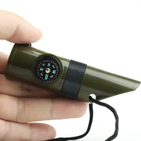 2022 survival whistle portable high decibel safety whistle for outdoor camping hiking emergency sos compass light multi tools