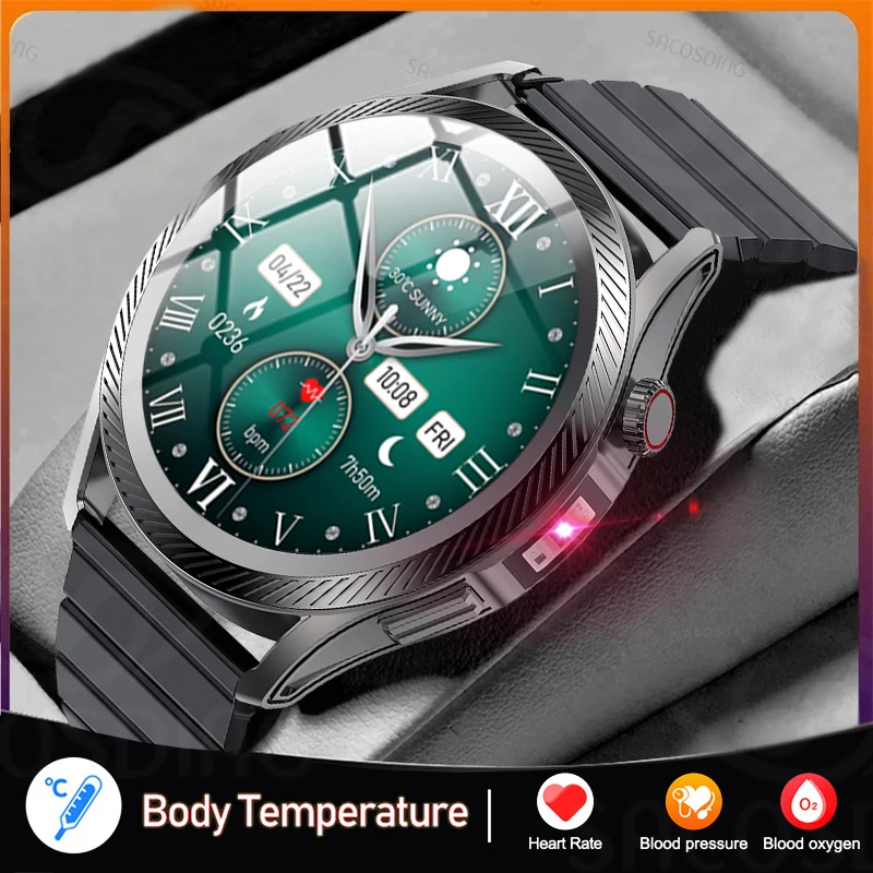 

New Accurate Blood pressure Smart Watch Men 360*360 HD Screen SmartWatch Thermometer Heart Rate Monitor Sport Smartwatch Health