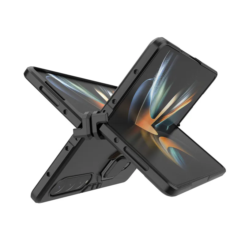 For Samsung Galaxy Z Fold4 Case Samsung Z Fold4 Cover Shockproof Hard PC Ring Stand Protective Bumper For Samsung Galaxy Z Fold4