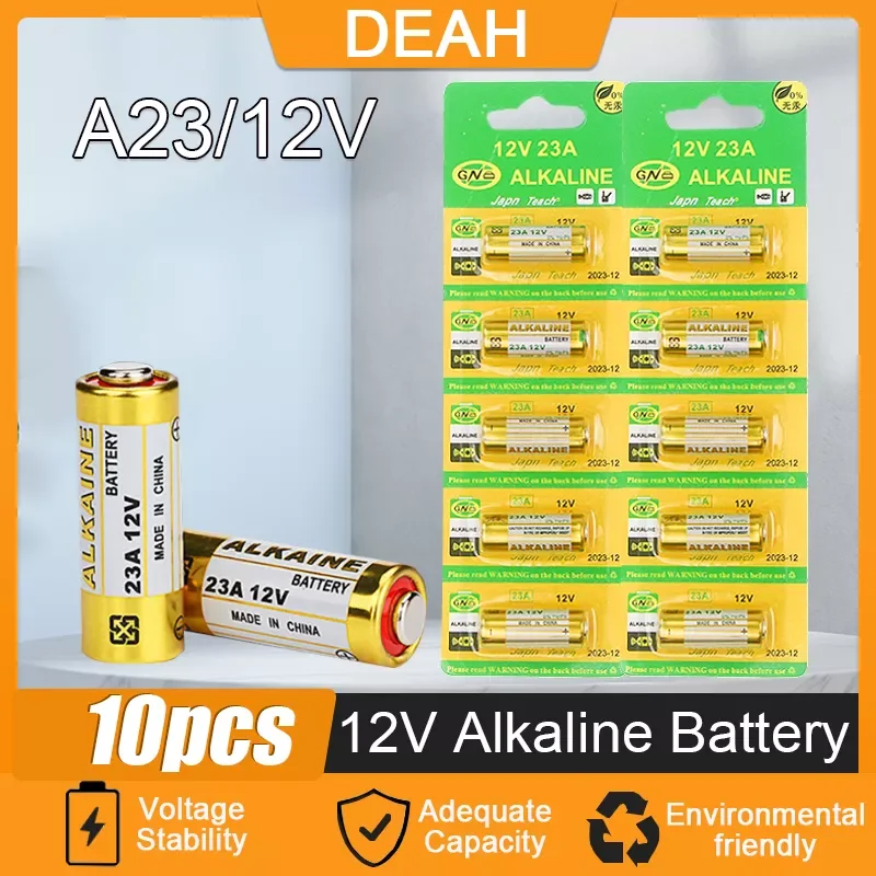 

10pcs/Lot Alkaline Battery 12V 23A 23GA 21/23 A23 A23S E23A EL12 MN21 MS21 V23GA MN21 L1028 RV08 GP23A K23A For Doorbell Remote