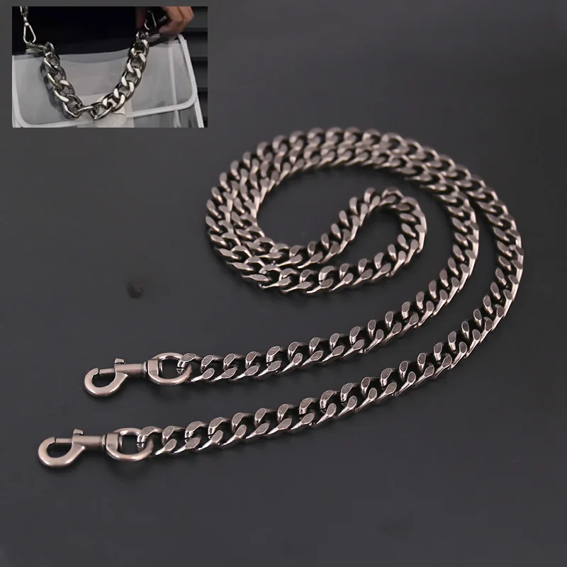 100-130cm 11mm Handbag Metal Chains Shoulder Bag Strap DIY Purse Chain Black Handles Bag Accessories Chain Crossbody