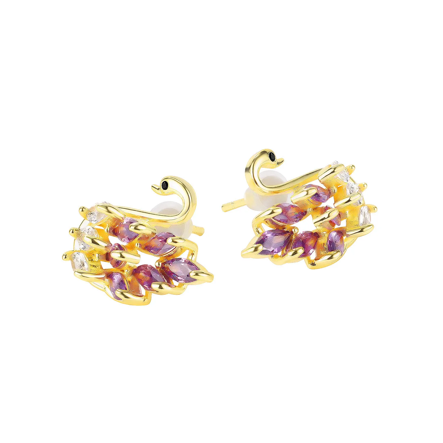 

Niche Personality Versatile Earrings Korean Temperament Fashion Swan Stud Earrings