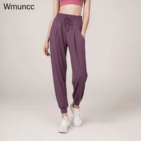 wmuncc 2022 summer quick drying loose sports pants womens jogging running fitness pocket high waist casual yoga sportswear