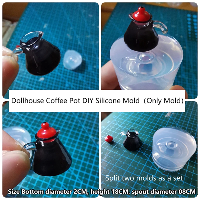 

1 набор мини-форм 1:12 миниатюрный кукольный домик кофейник чайник силиконовые формы «сделай сам» Аксессуары для кукольного домика (только форма)