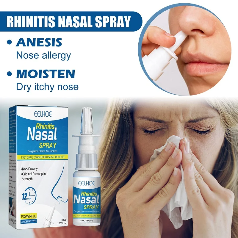 

Nasal Spray Rhinitis Sinusitis Treatment Nose Care Allergy Prevention Stop Sneezing Runny Nose Natural Chinese Medicine 30Ml