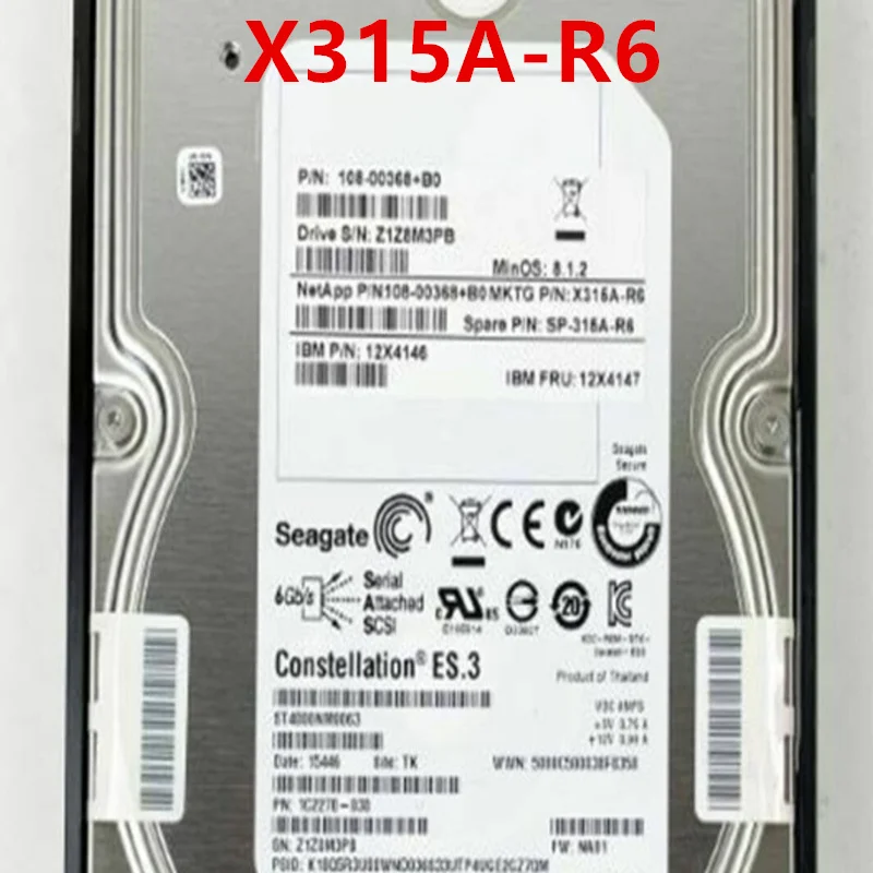 

New Original Hard Disk For NETAPP 4TB 3.5" 128MB SAS 7200RPM For X315A-R6 SP-315A-R6 108-00368