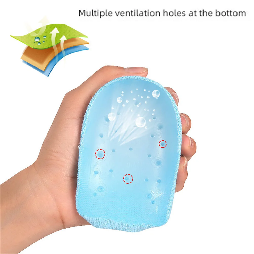 Unisex Invisible Height Increase Silicone Socks Gel Heel Pads Heel Cushion Soles Insole Foot Massage Orthopedic Arch Support