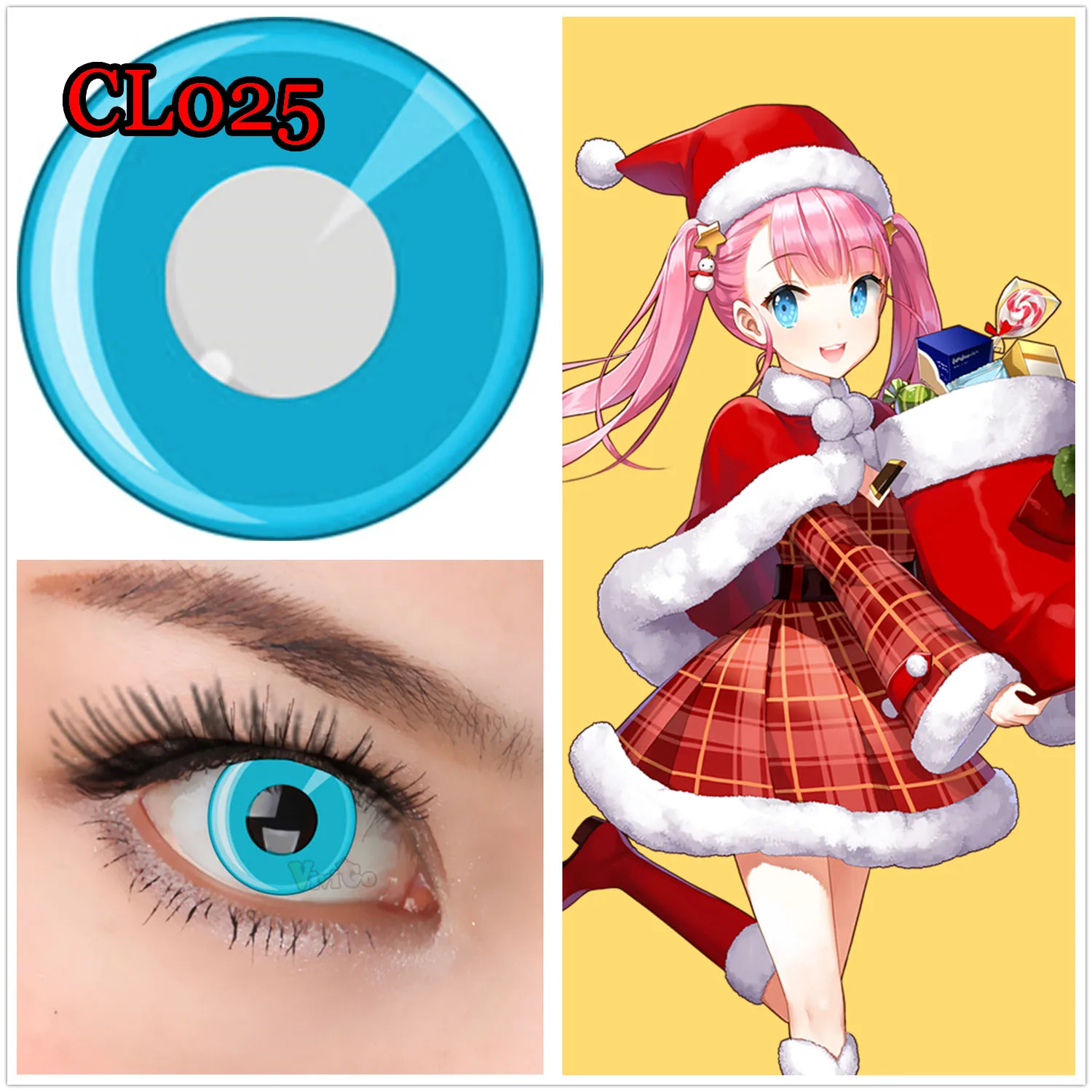 

Hotsale Fancy Contact Lens for Fresh Eye Look Scare Colored Cosplay Cosmetic Glasses CL025 Blue