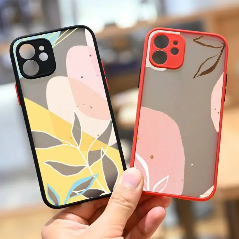 

Memphis textured Phone Case matte transparent For iphone 7 8 11 12 13 plus mini x xs xr pro max cover