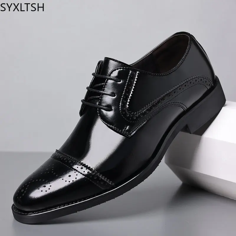 

Oxford Shoes for Men Italiano Leather Casual Brogues Shoes for Men Office 2023 Casuales Wedding Shoes for Men Business Suit брог