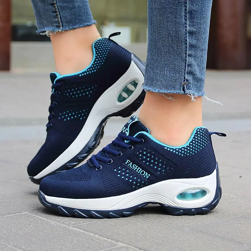 

Big Size Thick Bottom Cushioned Sole Women's Sneakers Women's Hiking and Running Shoes Sports Tennis Woman Sport Blue GME-2502