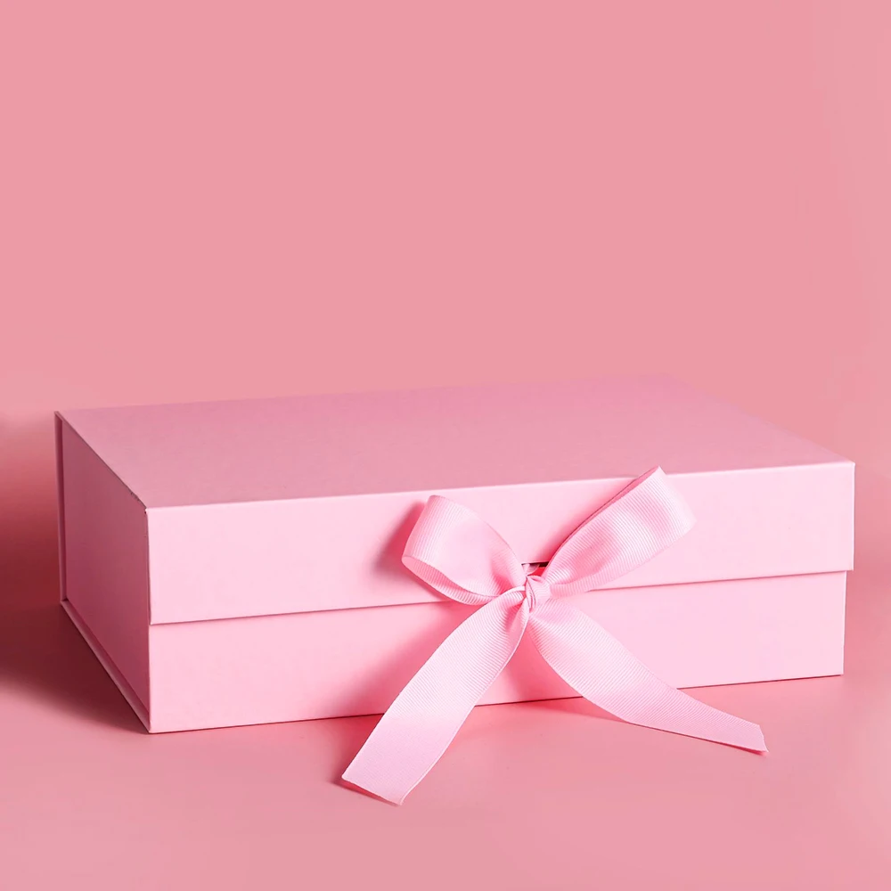 With Satin Ribbon Collapsible Gift Box With Magnetic Closure For Party Wedding Gift Wrap Bridesmaid Proposal And Storage