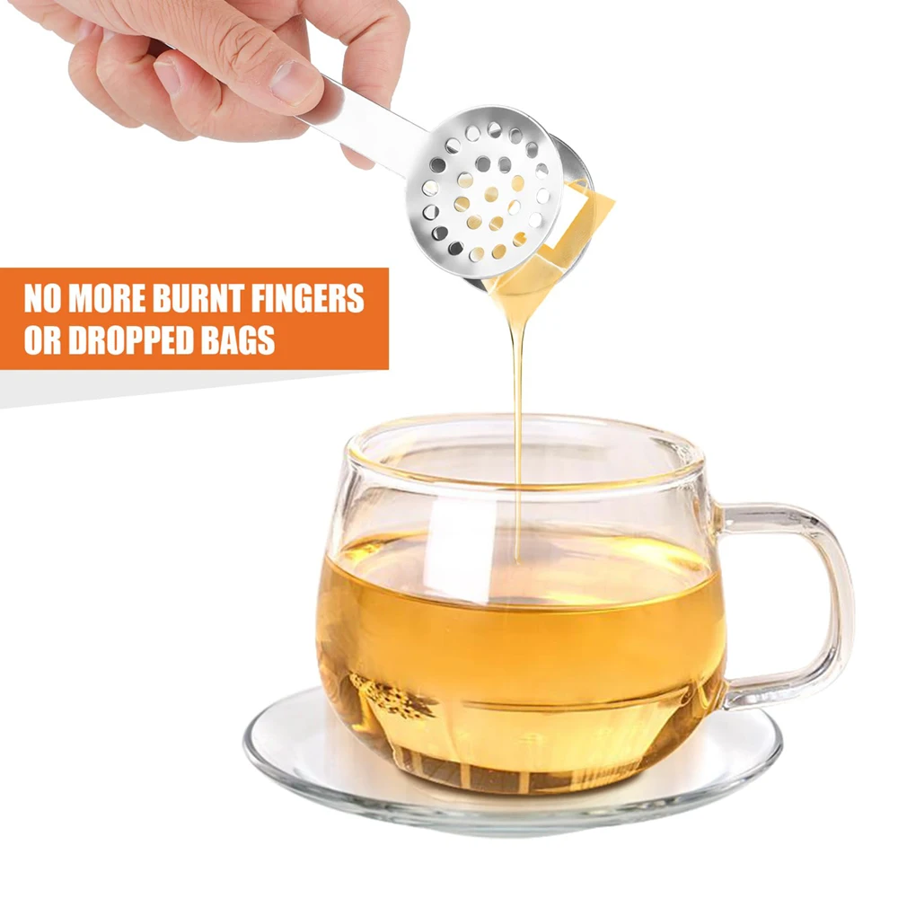 Зажим Для Соковыжималки Чайных Пакетиков Из Нержавеющей Стали С Ложкой Кубиками