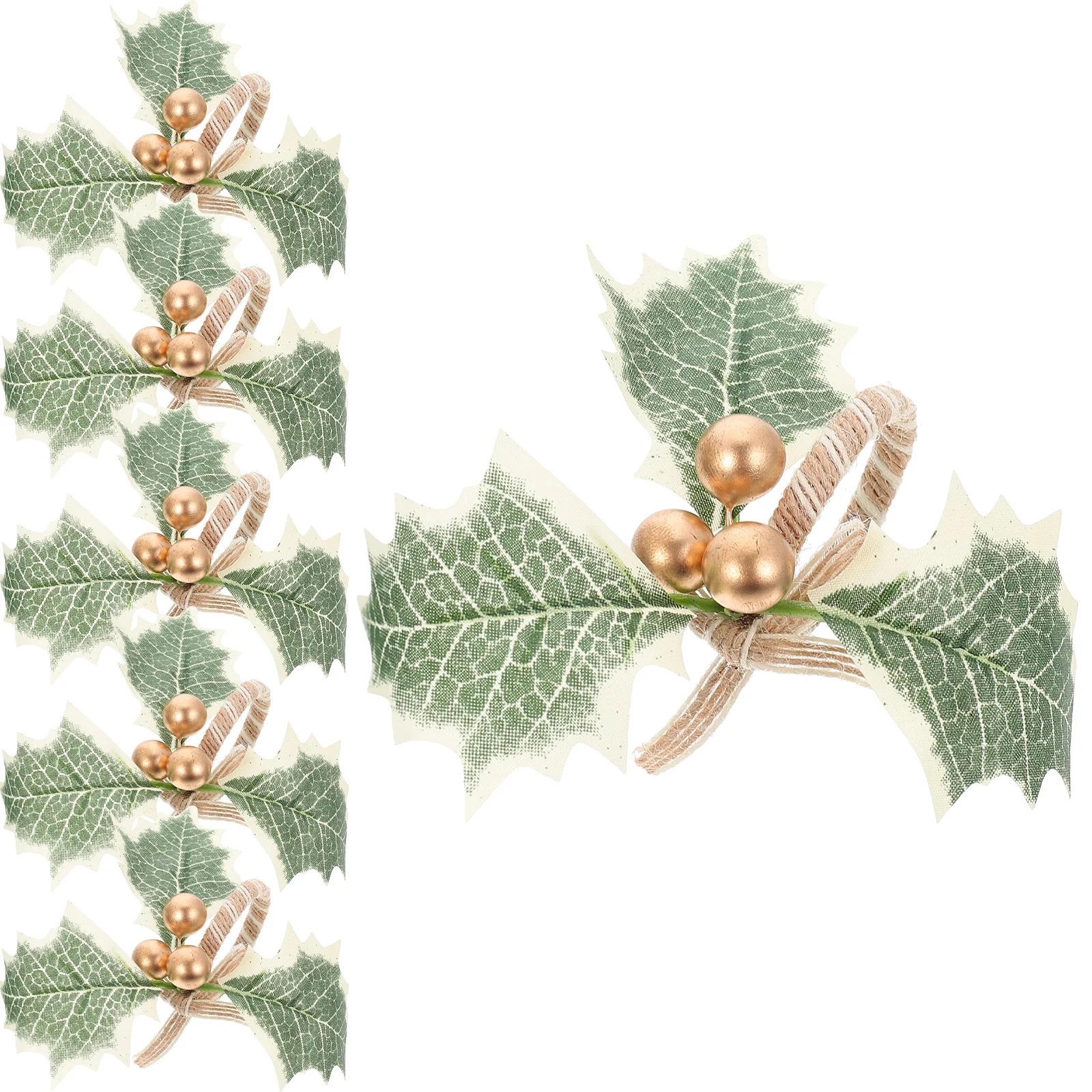 

6 Pcs Christmas Napkin Rings Dining Room Table Decor Tableware Adornments Xmas Decorative Buckles Holder Party Decorations Foam