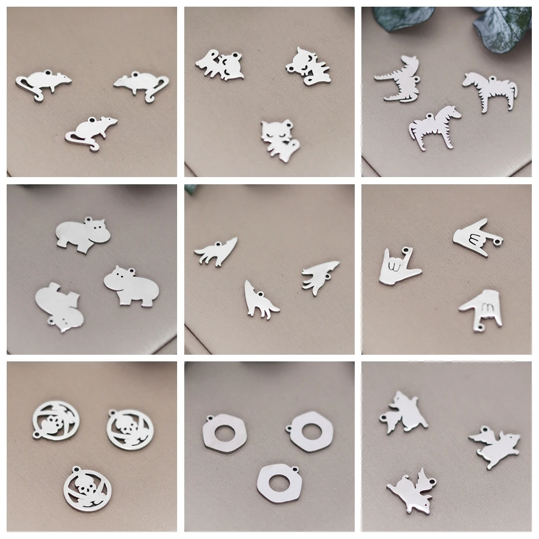 3 шт. подвески из нержавеющей стали мышь бегемот Воющий волк коньки обувь Череп