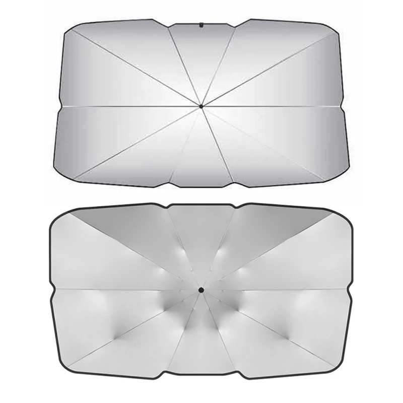 

2 Pcs Car Sun Umbrella Interior Windshield Sunshade Cover Front Window UV Protection Shade Curtain Parasol, S & L