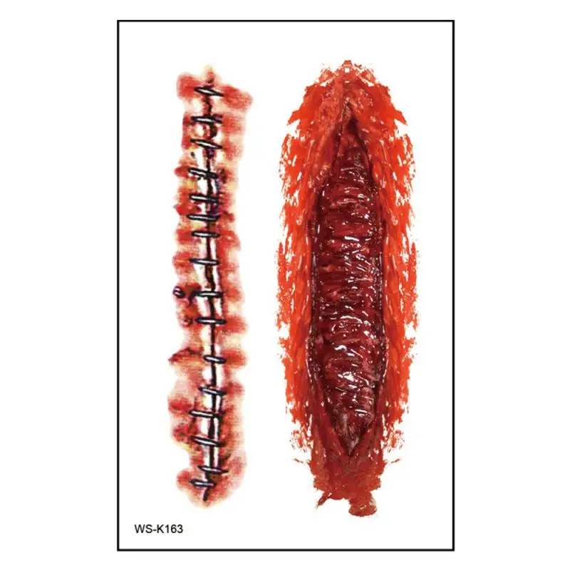 Водостойкие Временные татуировки 3D на Хэллоуин наклейки для макияжа украшения