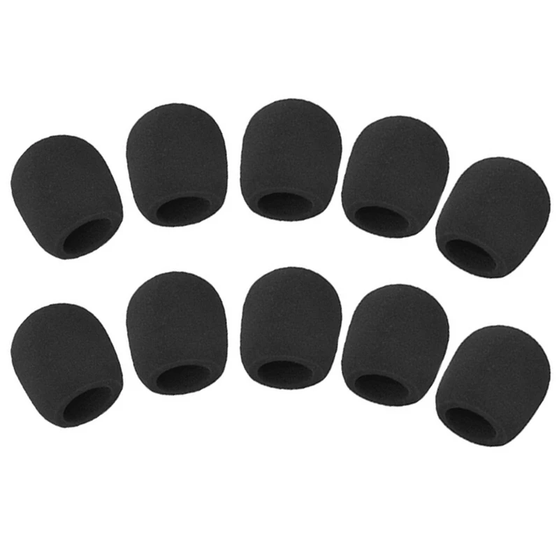 

10X Microphone Ball Sponge Foam Cover (Black)