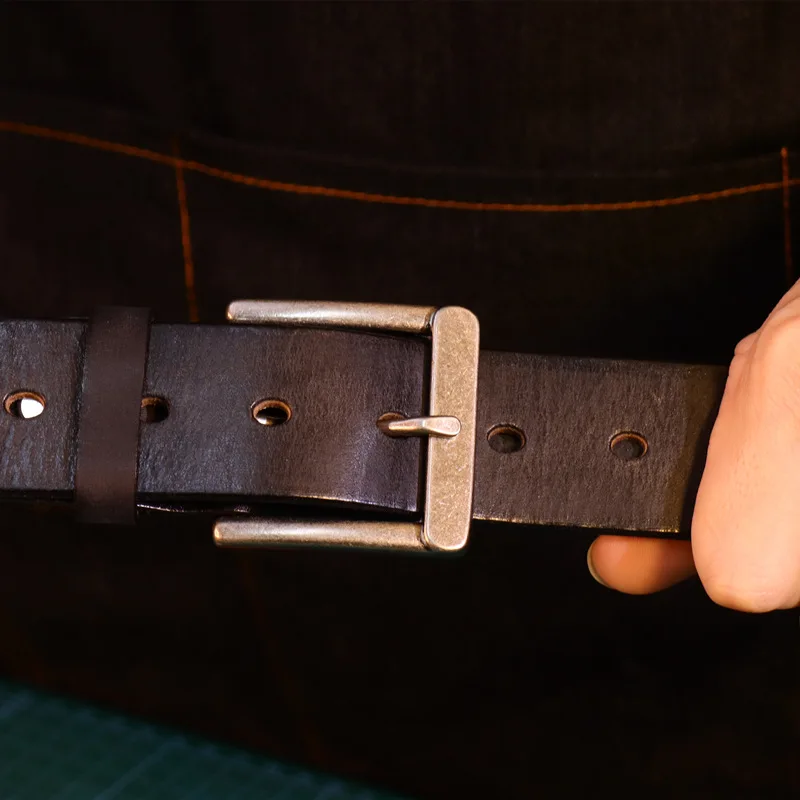Men Top Layer Leather Casual High Quality Belt Vintage Design Pin Buckle Genuine Leather Belts For Men Original Cowhide