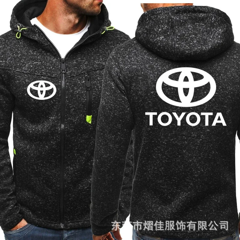 

New Fashion TOYOTA Car Logo Sweatshirt Hoodies Men Spring Autumn Cotton Zipper Jacket HipHop Harajuku Male Clothing
