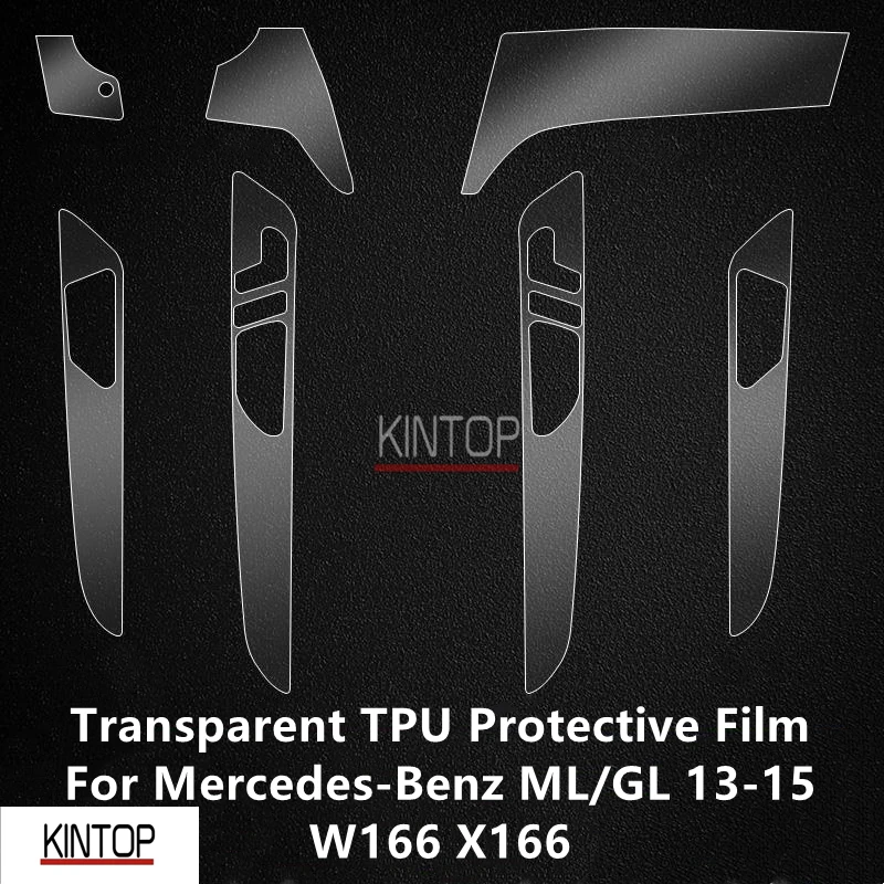 

For Mercedes-Benz ML/GL 13-15 W166 X166 Car Interior Center Console Transparent TPU Protective Film Anti-scratch Accessories