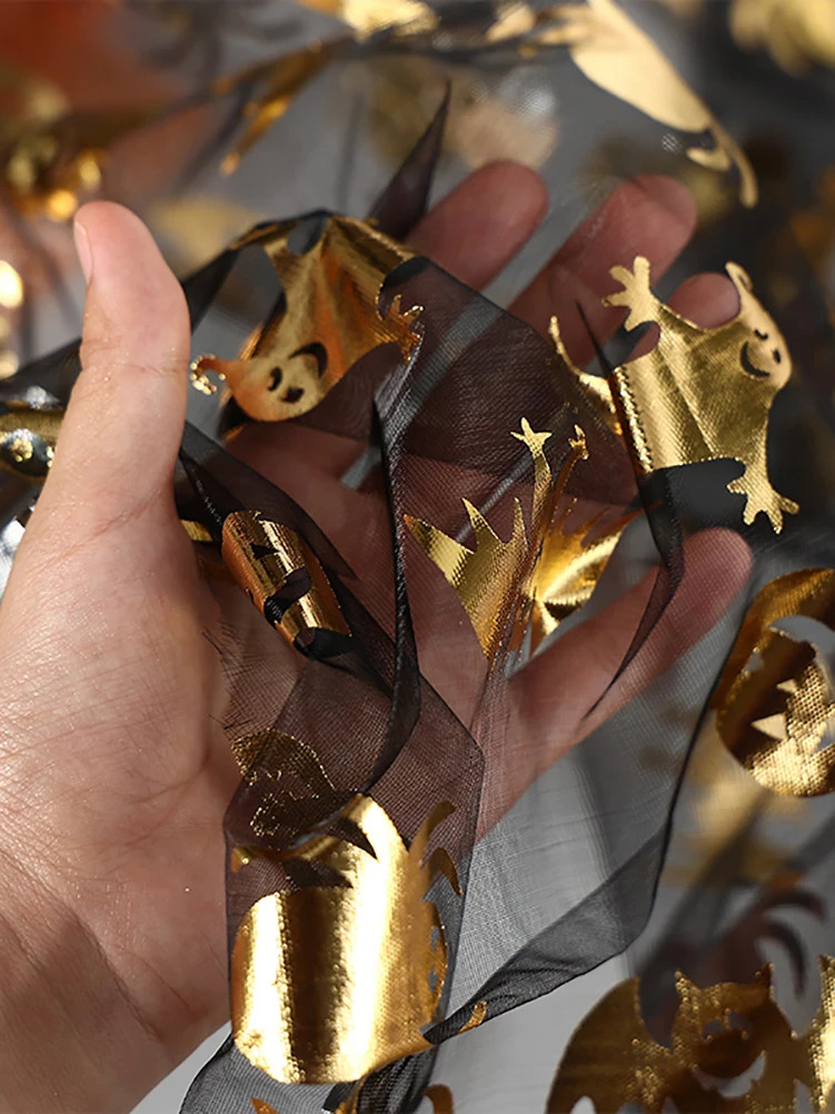 Сетчатая Ткань украшение на Хэллоуин бронзирующий паутина Череп снежинка для