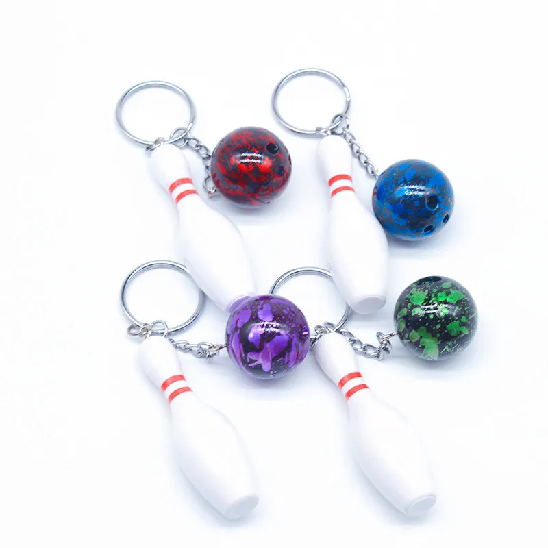 

Fashion Simulation Bowling Keychain Creative Bell Bowling Combination Keyring Personality Backpack Car Pendant Gifts for Friends