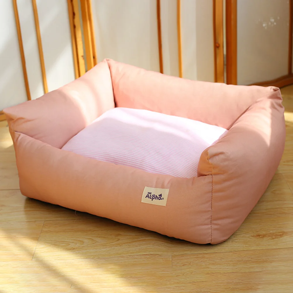 

Morandi Powder Cat Sleeping Pad Waterproof Dog Beds Summer Pet Puppy Kennel Breathable Non-slip Decorative
