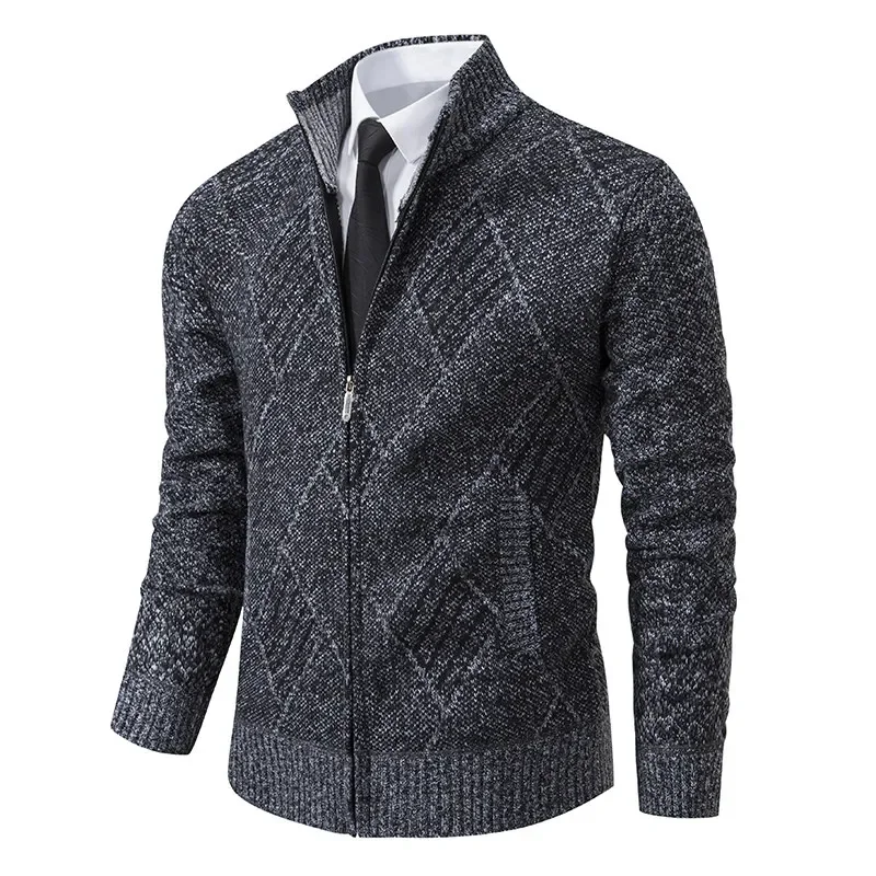 2024 Winter Casual Long Sleeve Turn-down Collar Sweater Coats Vintage Knitted Cardigan Jackets for Men Autumn Fashion Outerwear