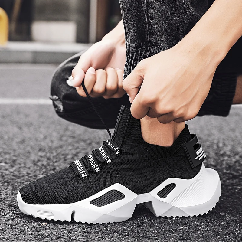 JIEMIAO Sport Running Shoes Quality Breathable Men's Sneakers Large Size 47 Fashion Men Jogging Lightweight Casual Shoes
