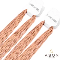 asonsteel twisted singapore chain rose gold chain necklace for pendant 18 20 22 24 inch necklace wholesale accessories womenmen