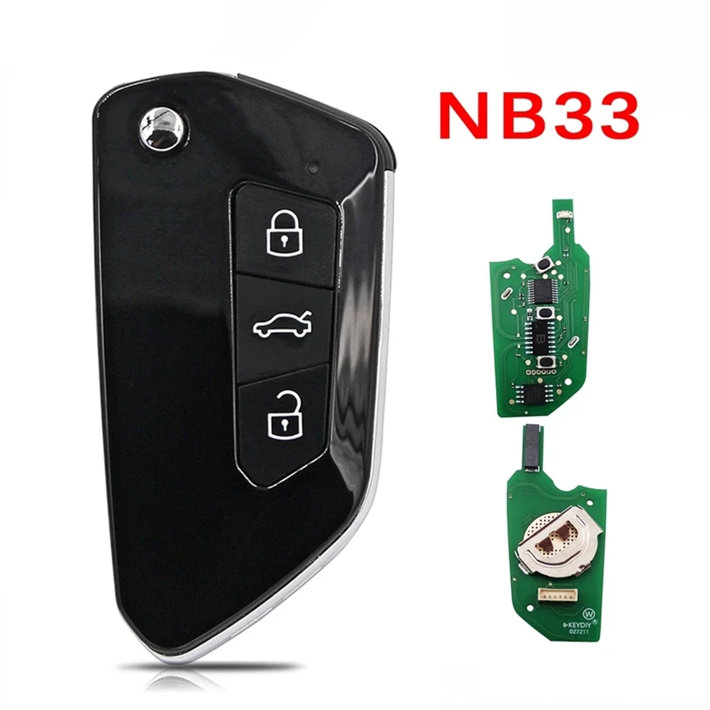 

KEYDIY NB33 KD Автомобильный Дистанционный смарт-ключ NB-Series 3 кнопки с чипами для Golf 8 стиль для KD900/Φ KD MINI/ URG200 программатор