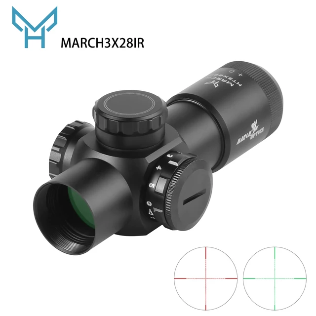 MARCH HT 3X28IR Tactical Rifle Scope Red Dot Sight Airsoft Riflescope Outdoor Sport Hunting Optics Shooting Glock Gun Sight 1