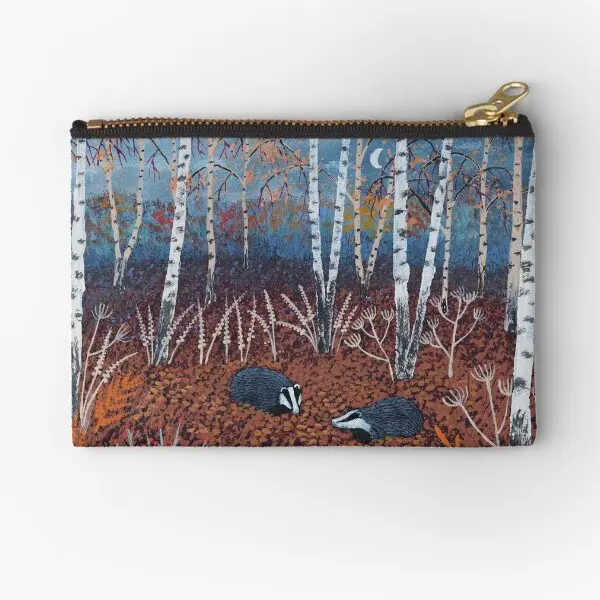 

The Badgers Of Autumn Wood Zipper Pouches Money Bag Packaging Pure Key Panties Men Wallet Underwear Socks Small Cosmetic Pocket